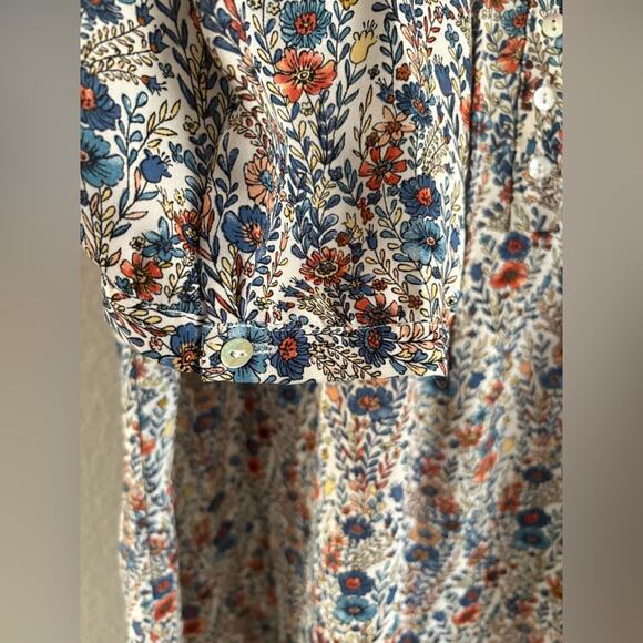 Rose + Olive Floral Boho Blouse 2x - Picture 6 of 11